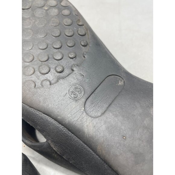 flip flop sandals black plastic size Europe 39 USA 8 women's READ - Picture 7 of 7